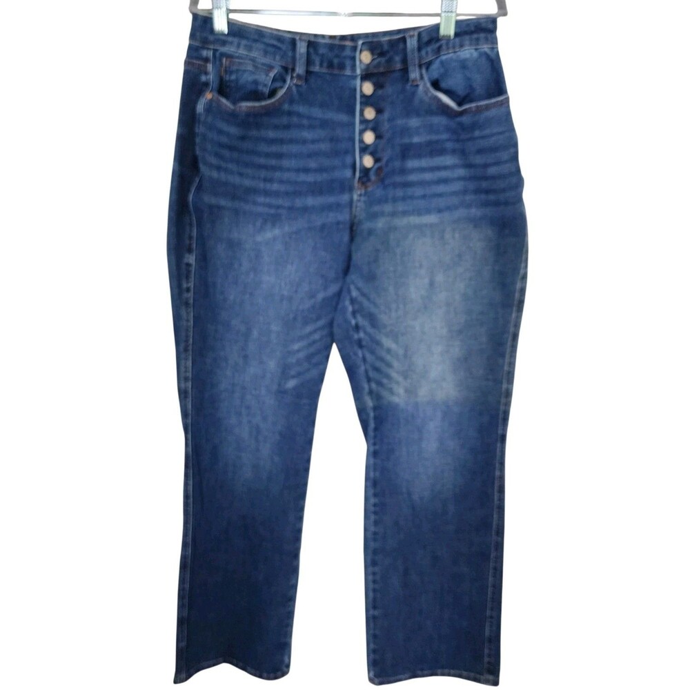​Judy Blue Jeans Women's 14W Straight Fit Button Fly Medium Wash Stretch Denim